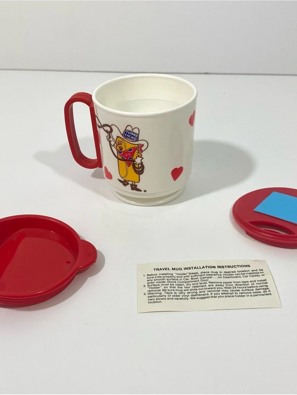 Vintage 80’s Hostess Twinkie The Kid Red & White Plastic Travel Mug